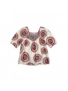 Nougat London 100% Silk Printed Blouse Boho Top Size US 6–8